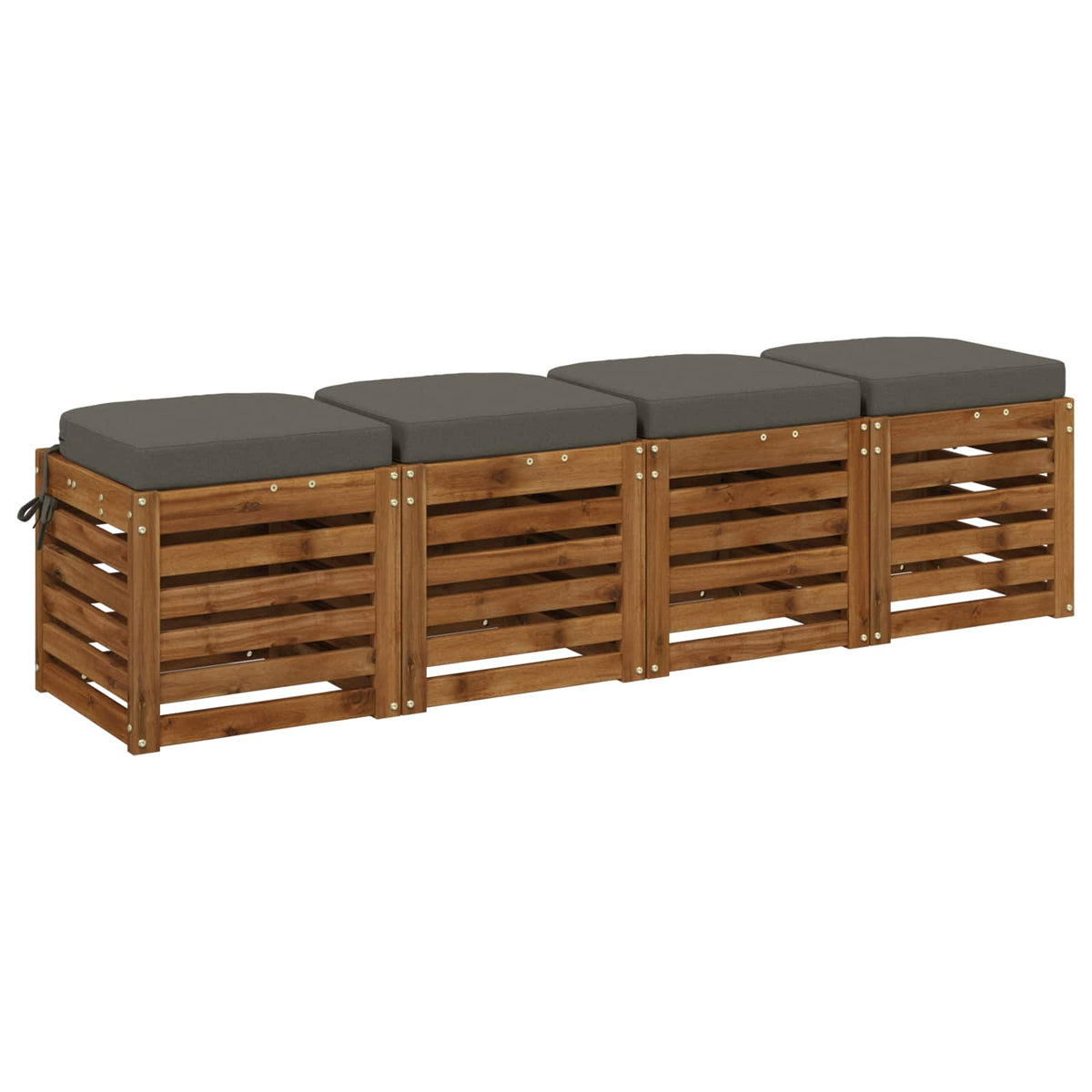 Vidaxl 4-delige zitkussens soest 4 pcs 100% polyester grijs