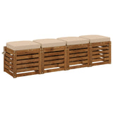 Vidaxl 4-delige zitkussens soest 4 st 100% polyester crèmekleurig