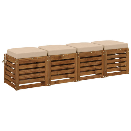 Vidaxl 4-delige zitkussens soest 4 st 100% polyester crèmekleurig