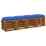 Vidaxl 4-delige zitkussens soest 4 pcs 100% polyester koninklijk blauw