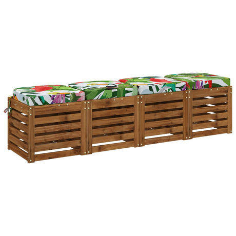 Vidaxl 4-delige zitkussens soest 4 st 100% polyester meerkleurig