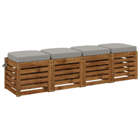 Vidaxl 4-delige zitkussens soest 4 st 100% polyester grijs