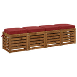 Vidaxl 4-delige zitkussens soest 4 st 100% polyester wijnrood