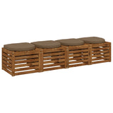 Vidaxl 4-piece zitkussens 4 st 100% polyester taupe 40 x 40 x 5 cm