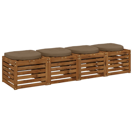 Vidaxl 4-piece zitkussens 4 st 100% polyester taupe 40 x 40 x 5 cm