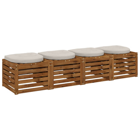 Vidaxl 4-piece zitkussens 4 st 100% polyester wit 40 x 40 x 5 cm
