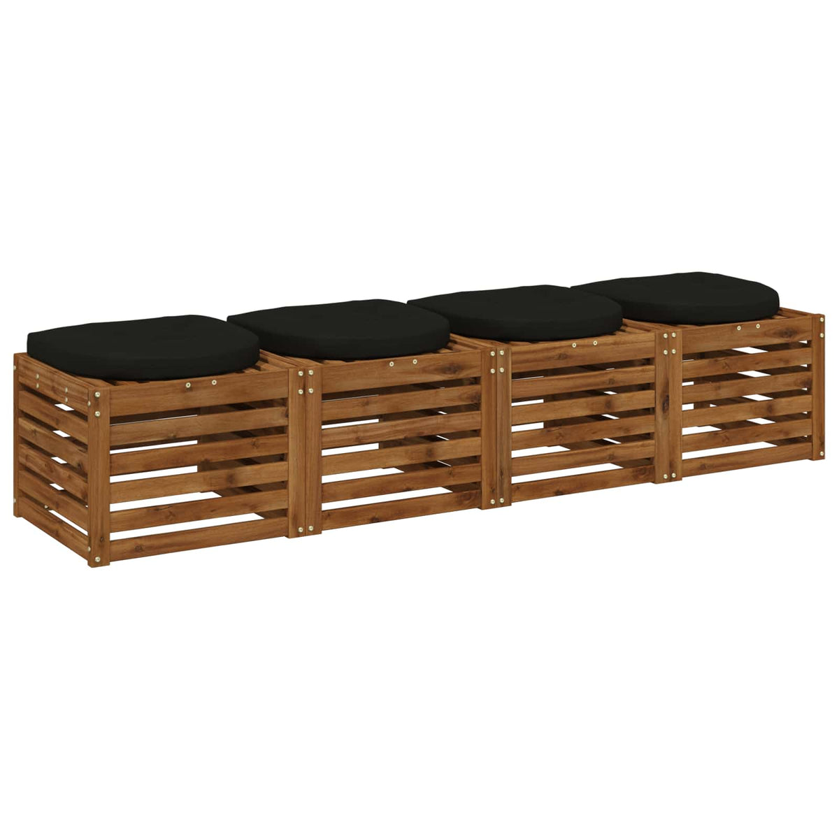 Vidaxl 4-piece zitkussens 4 st 100% polyester zwart 40 x 40 x 5 cm