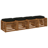 Vidaxl 4-piece zitkussens 4 st 100% polyester zwart 40 x 40 x 5 cm