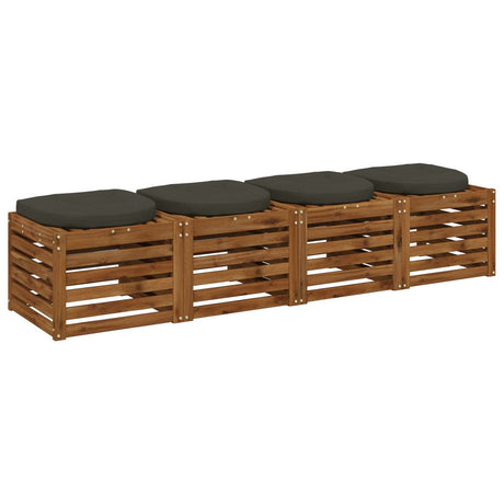 Vidaxl 4-piece zitkussens 4 st 100% polyester antraciet 40 x 40 x 5 cm