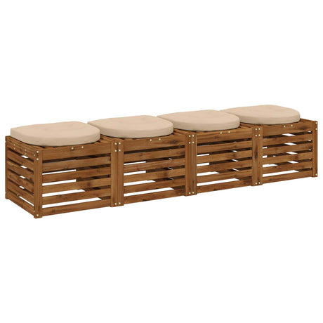 Vidaxl 4-piece zitkussens 4 st 100% polyester crèmekleurig