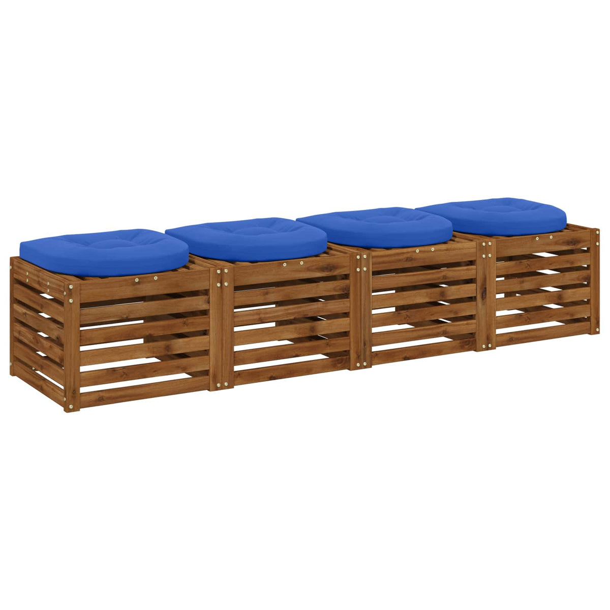 Vidaxl 4-piece zitkussens 4 st 100% polyester koninklijk blauw