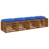 Vidaxl 4-piece zitkussens 4 st 100% polyester koninklijk blauw