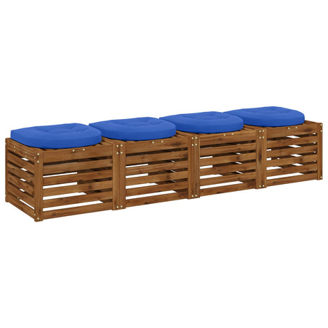 Vidaxl 4-piece zitkussens 4 st 100% polyester koninklijk blauw