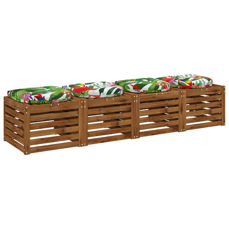 Vidaxl 4-piece zitkussens 4 st 100% polyester meerkleurig