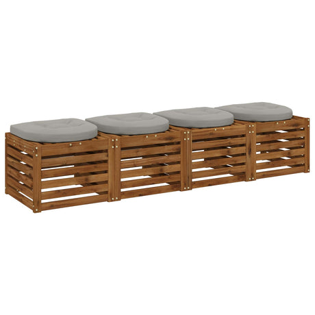 Vidaxl 4-piece zitkussens 4 st 100% polyester grijs 40 x 40 x 5 cm