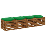 Vidaxl 4-piece zitkussens 4 st 100% polyester groen 40 x 40 x 5 cm