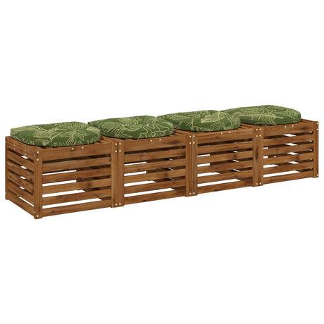 Vidaxl 4-piece zitkussens 4 st 100% polyester bladontwerp