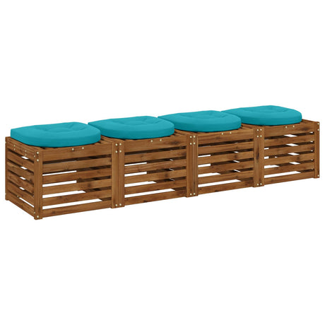 Vidaxl 4-piece zitkussens 4 st 100% polyester turquoise 40 x 40 x 5 cm