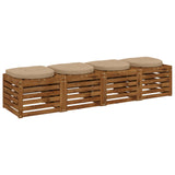 Vidaxl 4-piece zitkussens 4 st 100% polyester zand 45 x 45 x 5 cm