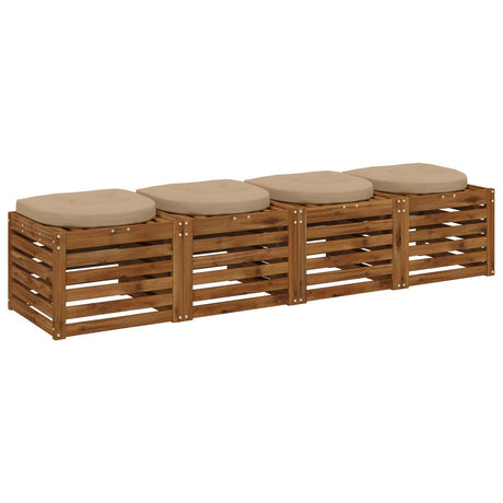 Vidaxl 4-piece zitkussens 4 st 100% polyester zand 45 x 45 x 5 cm