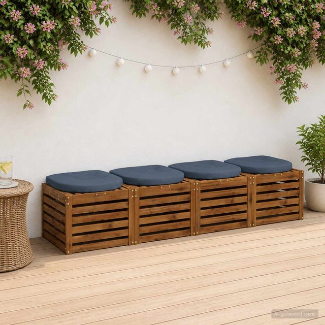 Vidaxl 4-piece zitkussens 4 st 100% polyester blauw 40 x 40 x 5 cm