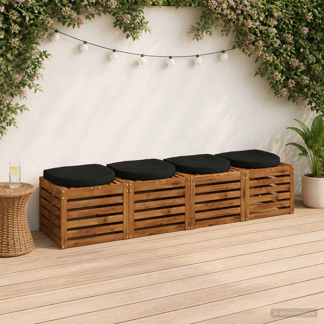 Vidaxl 4-piece zitkussens 4 st 100% polyester zwart 40 x 40 x 5 cm