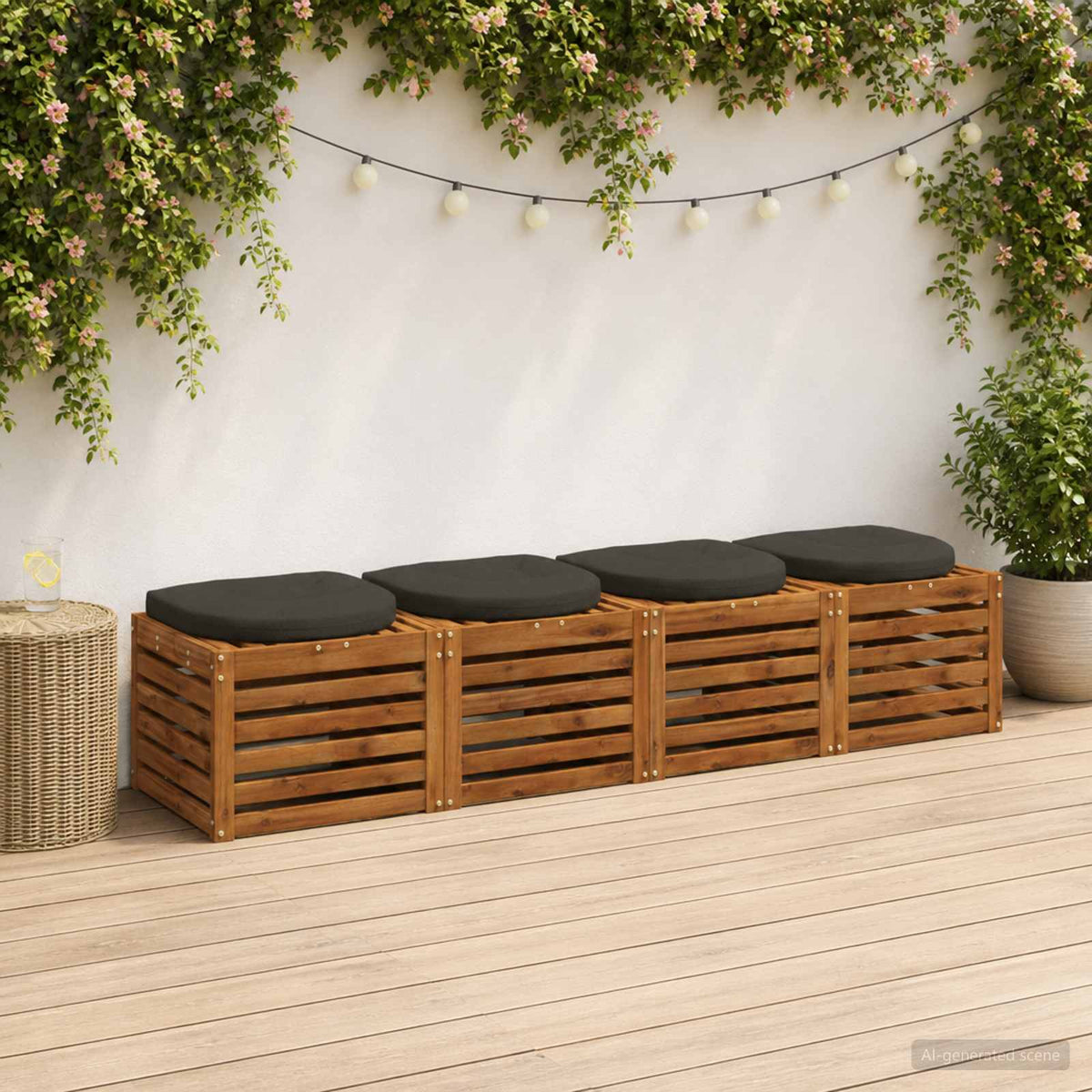 Vidaxl 4-piece zitkussens 4 st 100% polyester antraciet 40 x 40 x 5 cm
