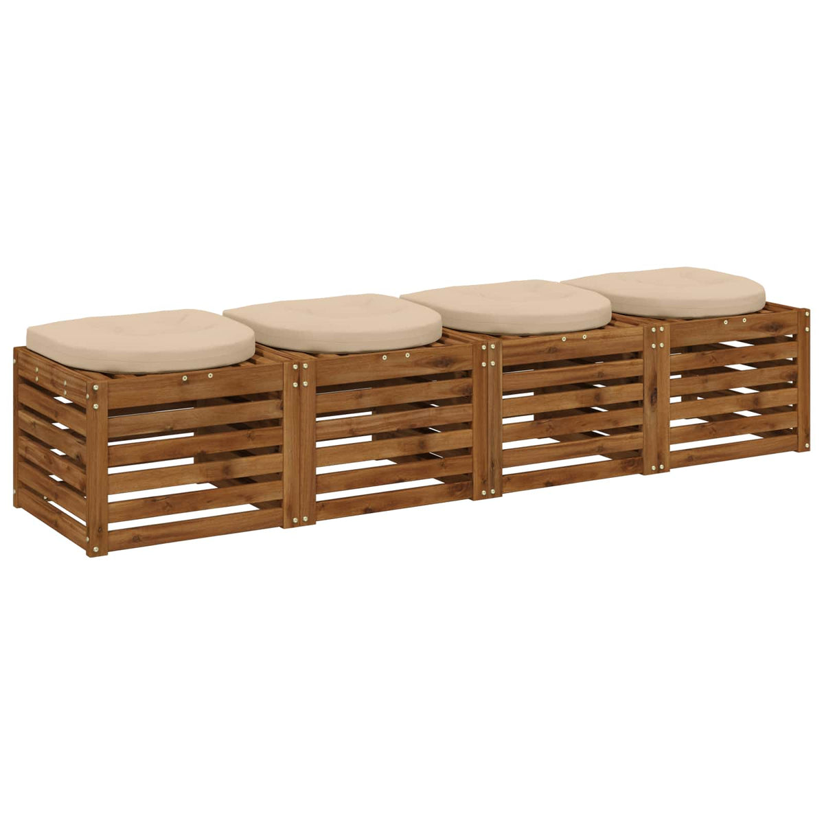 Vidaxl 4-piece zitkussens 4 st 100% polyester crèmekleurig