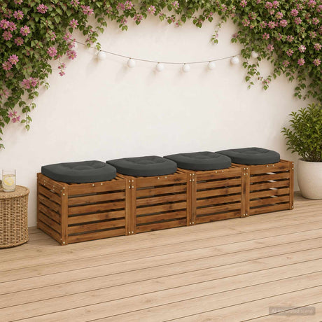 Vidaxl 4-piece zitkussens 4 st 100% polyester antraciet 45 x 45 x 5 cm