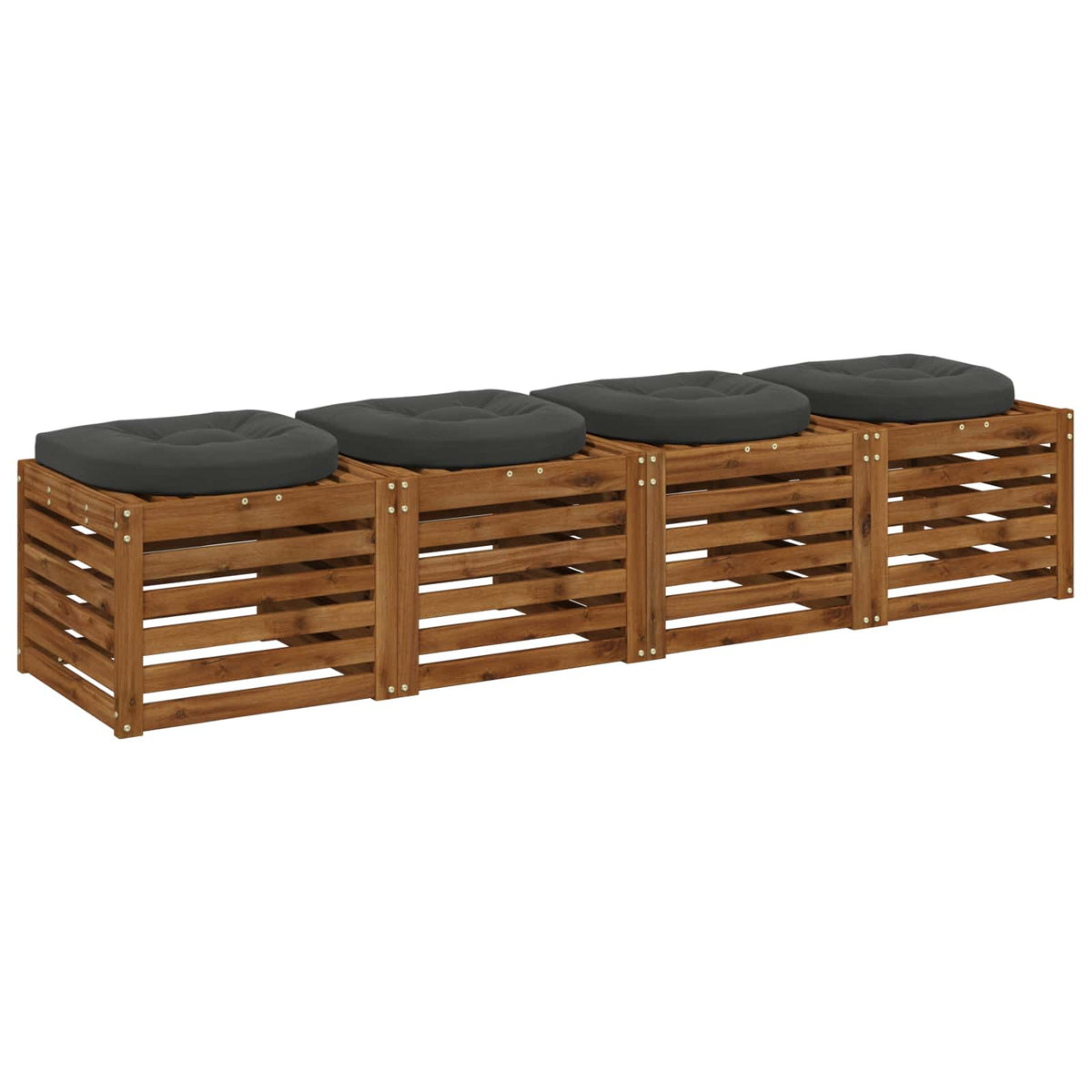 Vidaxl 4-piece zitkussens 4 st 100% polyester antraciet 45 x 45 x 5 cm