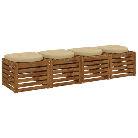 Vidaxl 4-piece zitkussens 4 st 100% polyester beige 45 x 45 x 5 cm