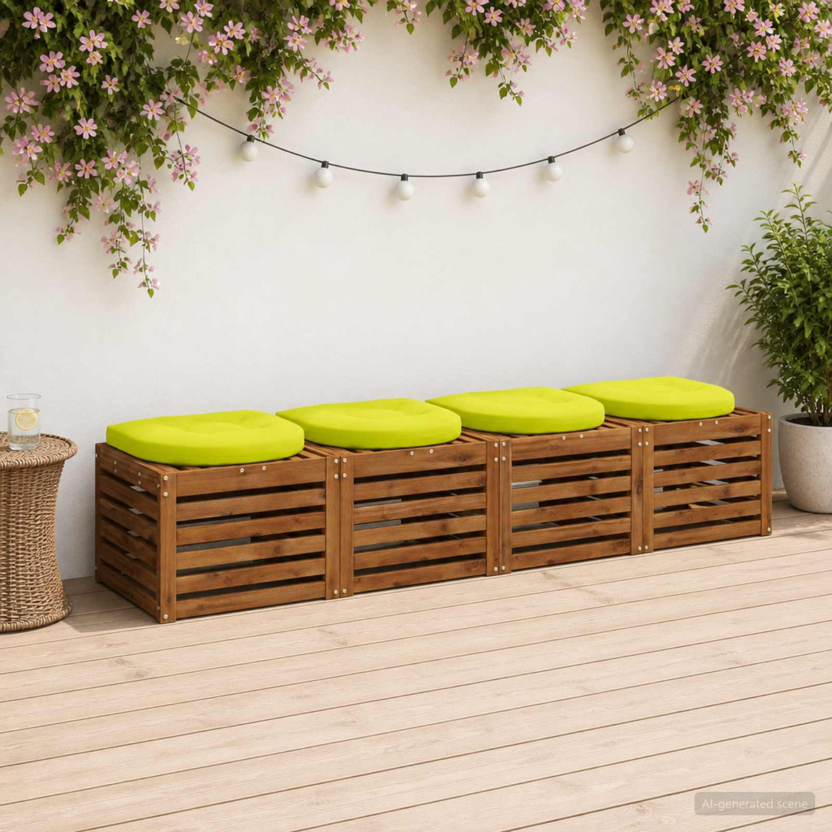 Vidaxl 4-piece zitkussens 4 st 100% polyester helder groen