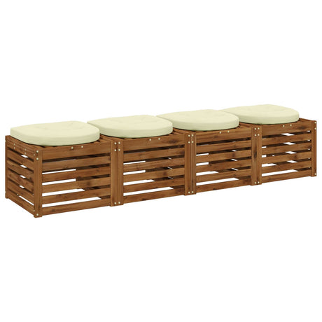 Vidaxl 4-piece zitkussens 4 st 100% polyester crèmekleurig