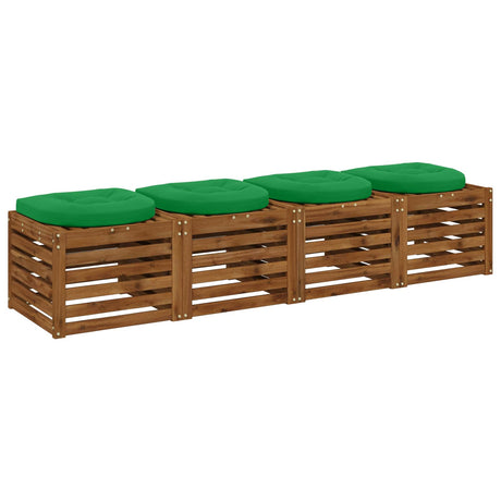 Vidaxl 4-piece zitkussens 4 st 100% polyester groen 45 x 45 x 5 cm