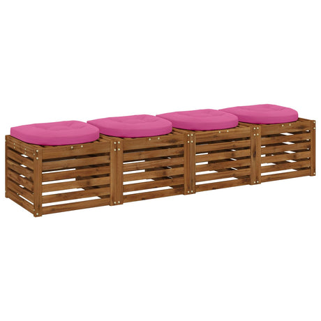 Vidaxl 4-piece zitkussens 4 st 100% polyester roze 45 x 45 x 5 cm