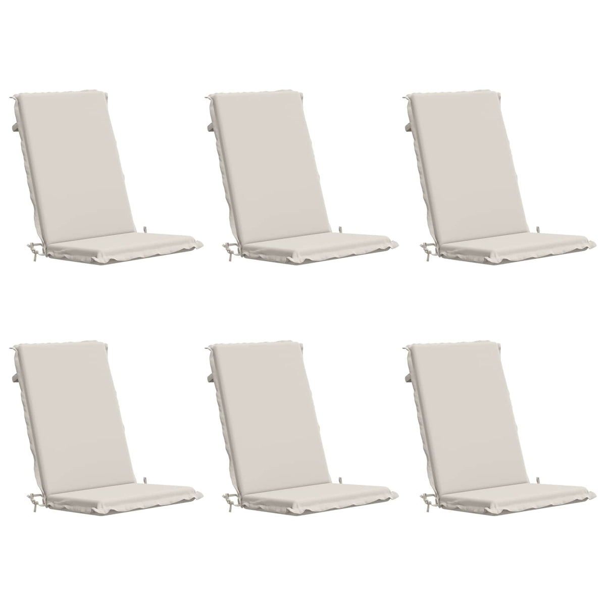 Vidaxl 6-delige hoog rug bhair kussens gemert 6 pcs 100% polyester wit