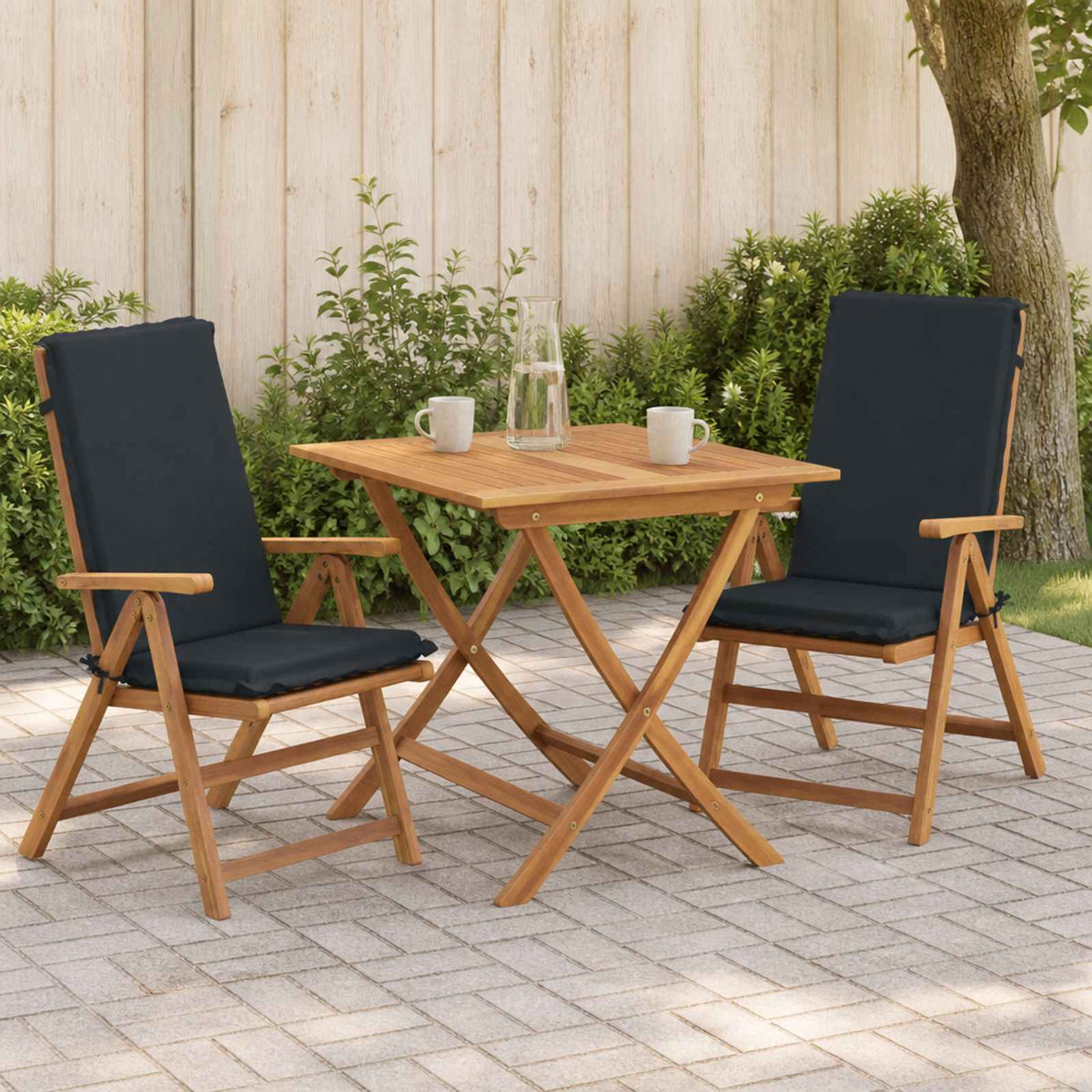 Vidaxl 2-delige hoog rug bhair kussens gemert 2 pcs 100% polyester