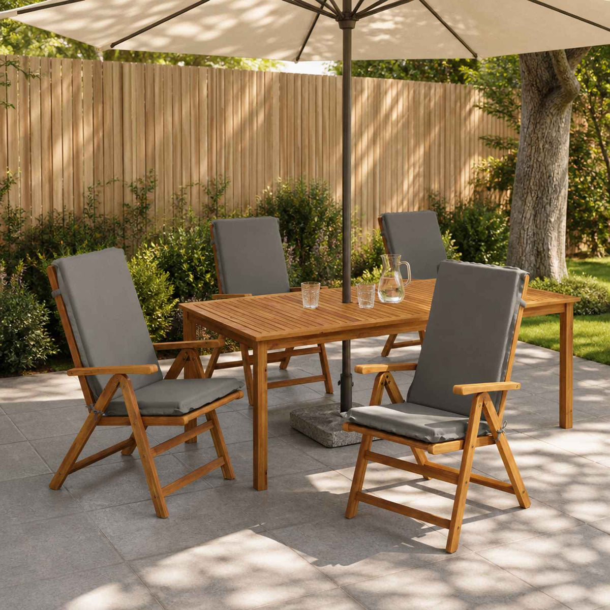Vidaxl 4-delige hoog rug bhair kussens gemert 4 pcs 100% polyester