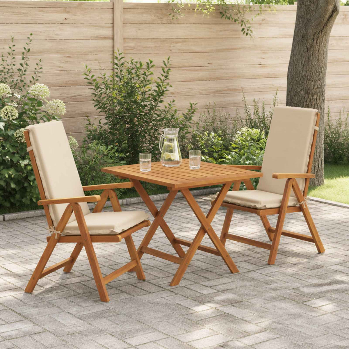 Vidaxl 2-delige hoog rug bhair kussens gemert 2 pcs 100% polyester