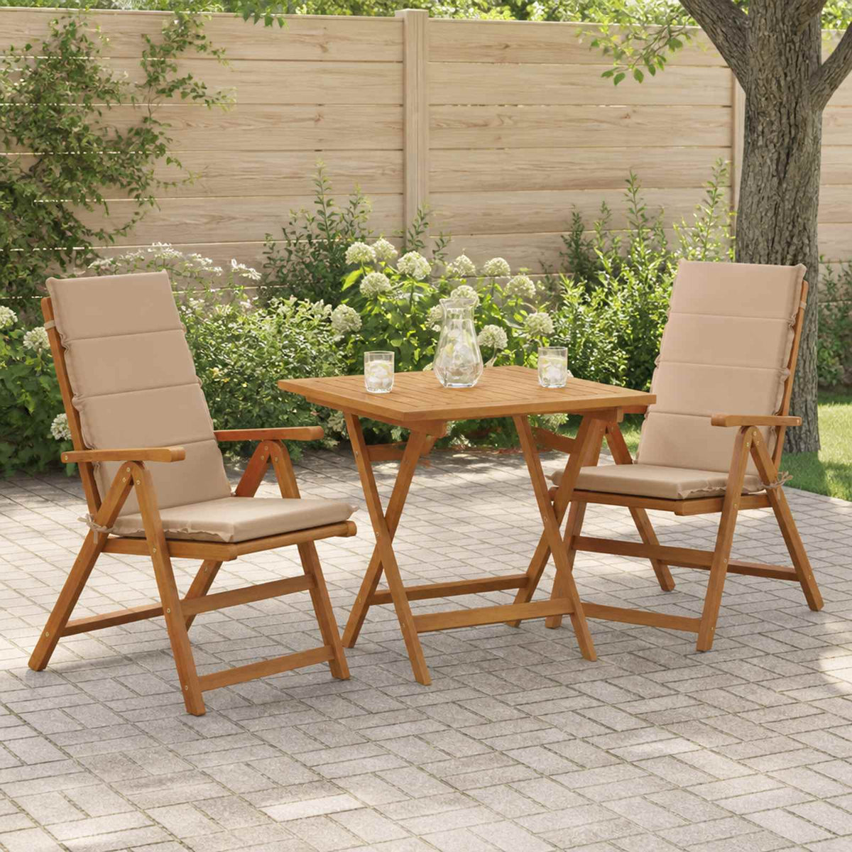 Vidaxl 2-delige hoog rug bhair kussens gemert 100% polyester zand