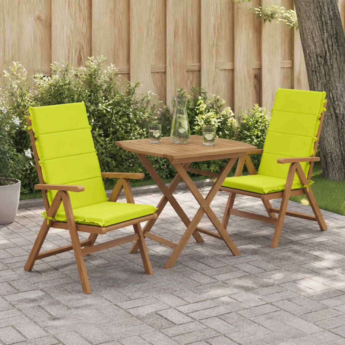 Vidaxl 2-delige hoog rug bhair kussens gemert 100% polyester