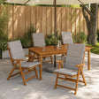 Vidaxl 4-delige hoog rug bhair kussens gemert 100% polyester grijs