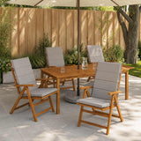 Vidaxl 4-delige hoog rug bhair kussens gemert 100% polyester grijs