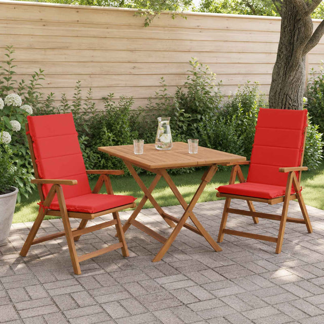 Vidaxl 2-delige hoog rug bhair kussens gemert 100% polyester rood
