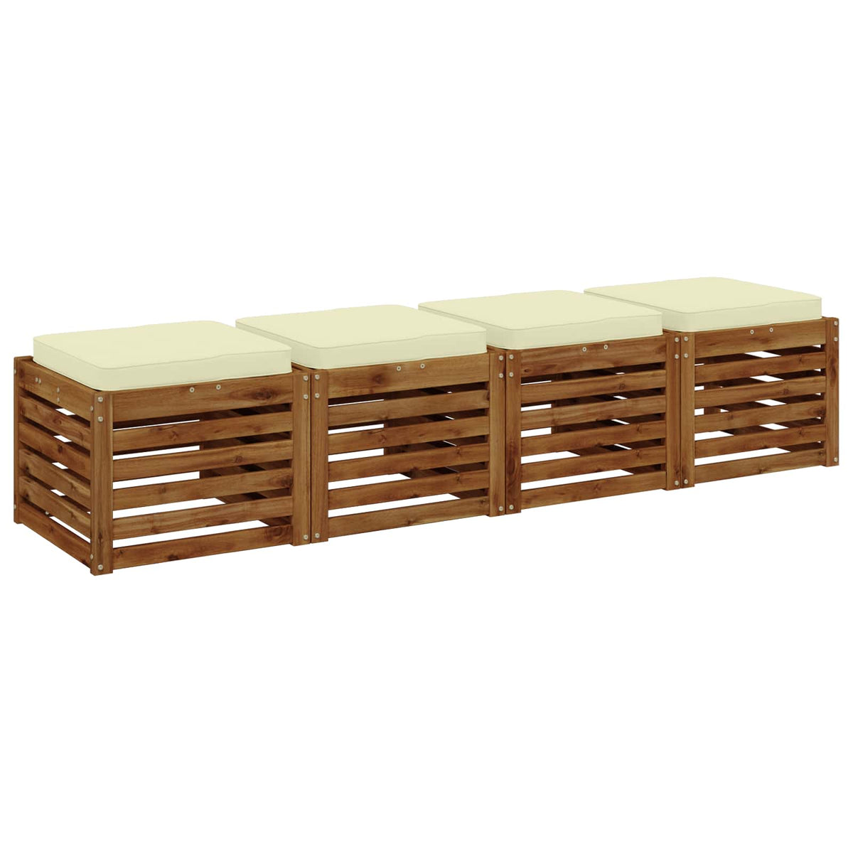 Vidaxl 4-piece zitkussens vught 4 pcs 100% polyester crèmekleurig
