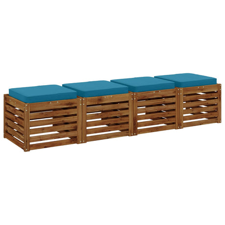 Vidaxl 4-piece zitkussens vught 4 pcs 100% polyester lichtblauw