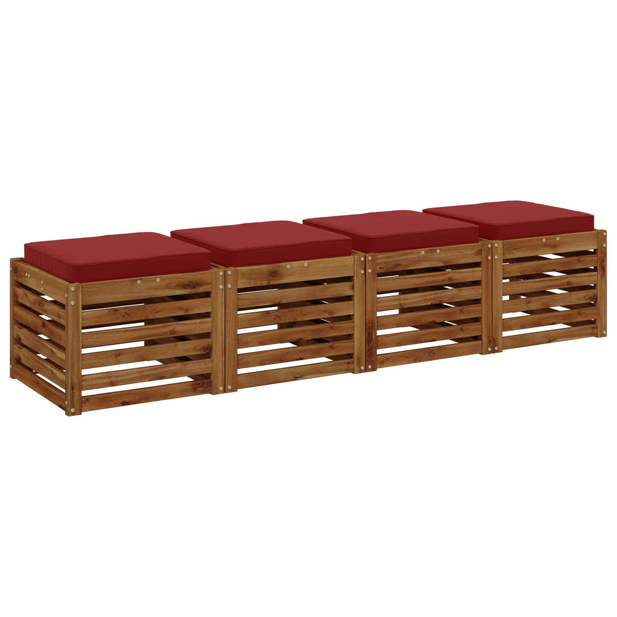 Vidaxl 4-piece zitkussens vught 4 pcs 100% polyester wijnrood