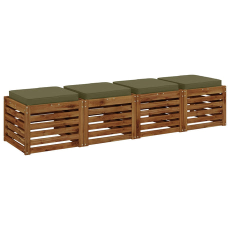 Vidaxl 4-piece zitkussens vught 4 pcs 100% polyester olijfgroen