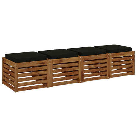 Vidaxl 4-piece zitkussens vught 4 pcs 100% polyester zwart