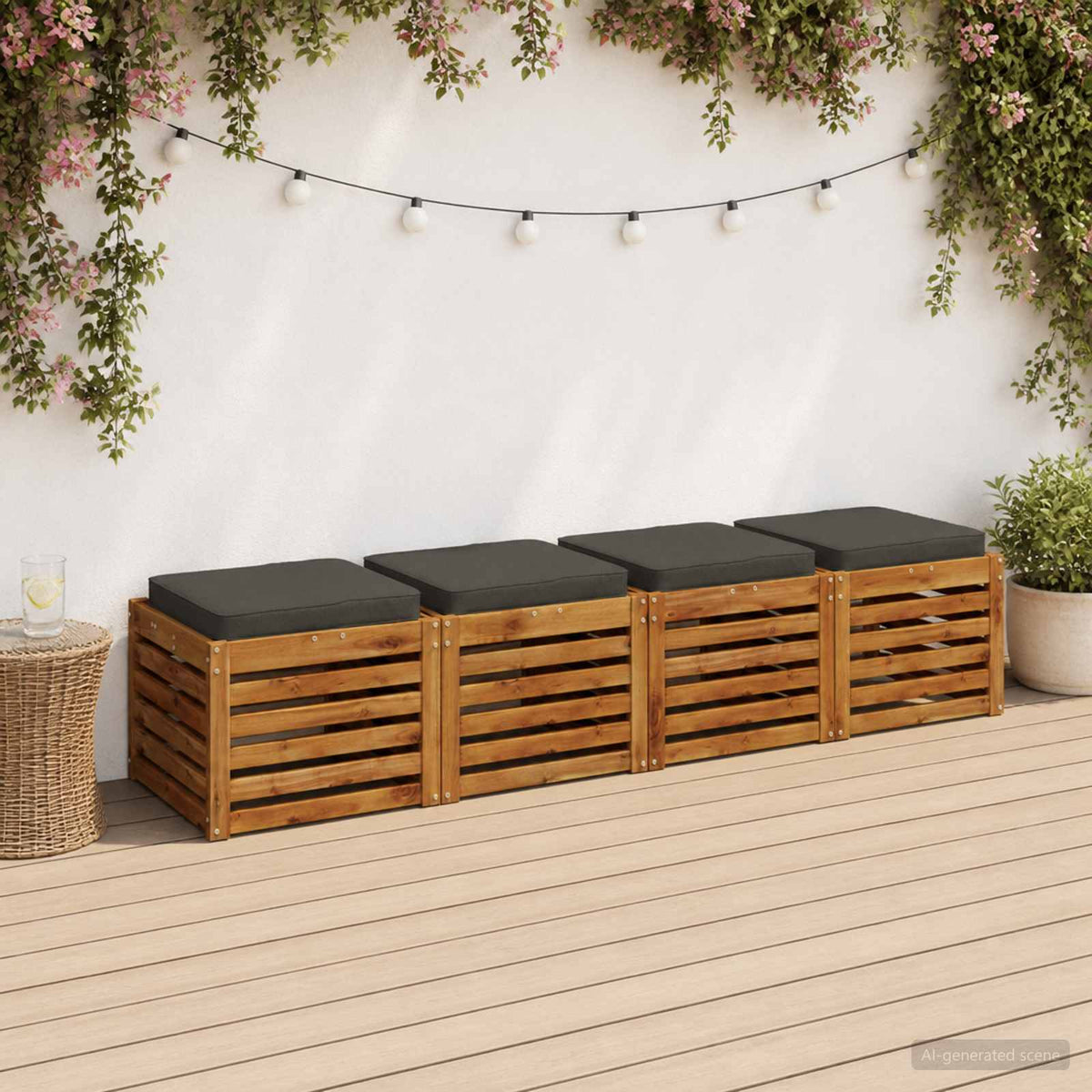 Vidaxl 4-piece zitkussens vught 4 pcs 100% polyester antraciet